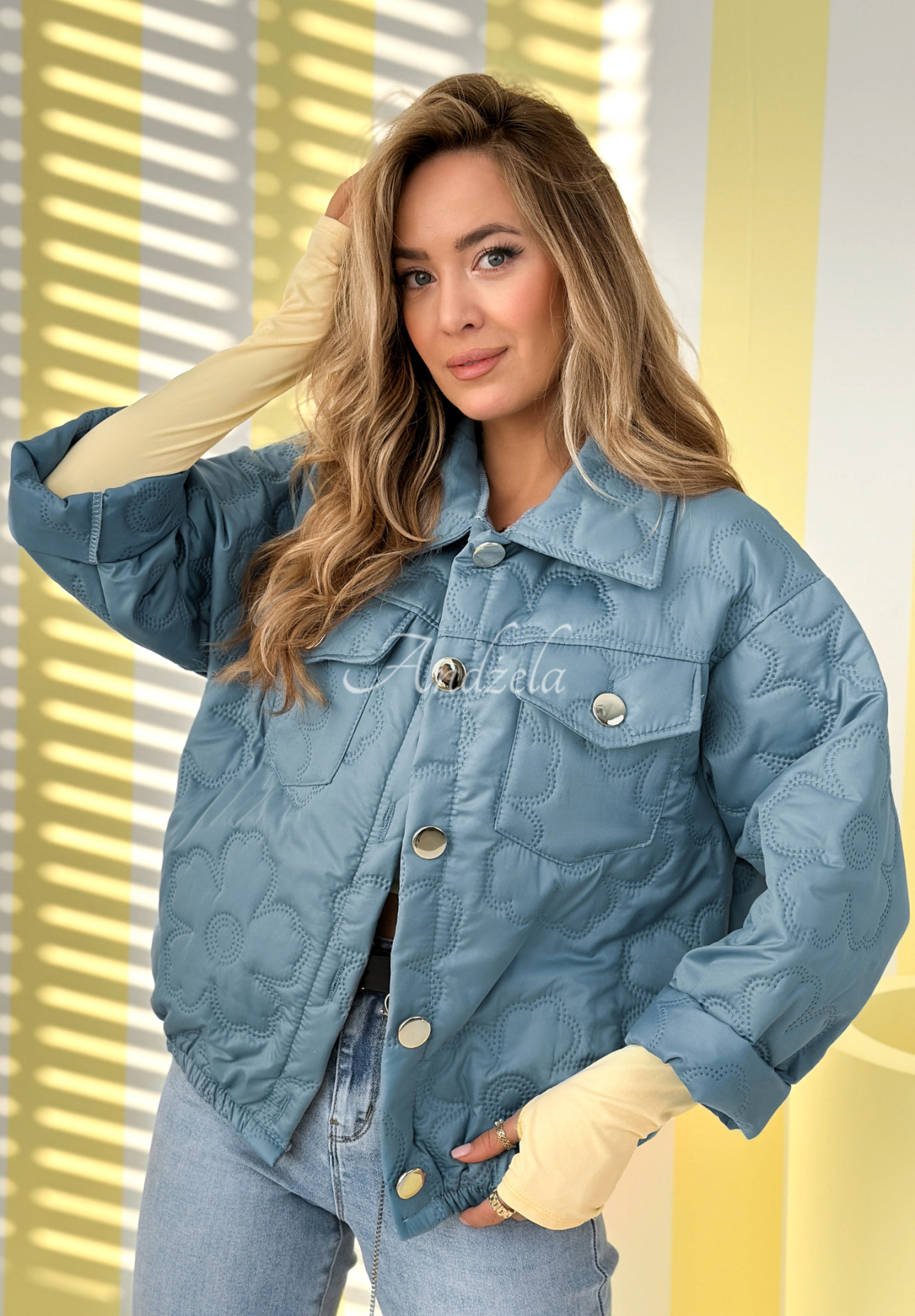 Spring Sings short quilted jacket, sky blue