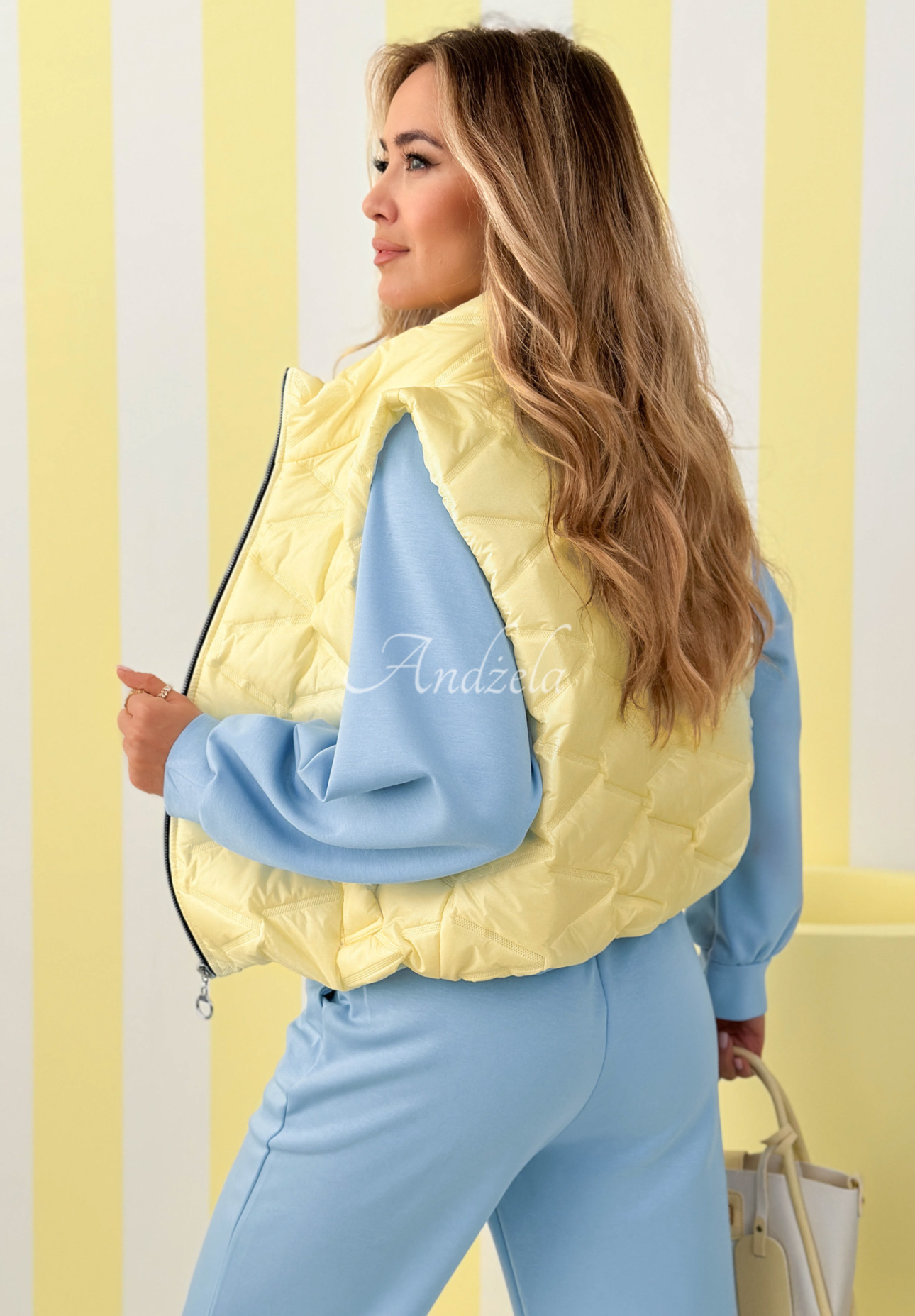 Short quilted vest Spring Cloud yellow 