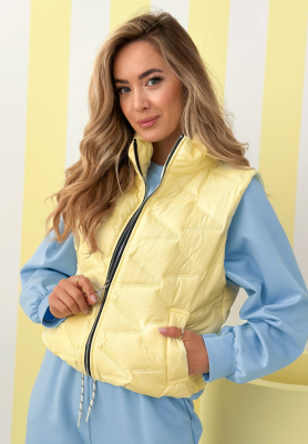 Short quilted vest Spring Cloud yellow 