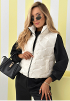 Krótka pikowana kamizelka Spring Cloud ecru