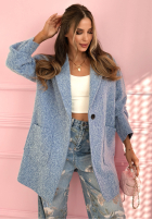 Długi płaszcz z kołnierzem The March Winds błękitny