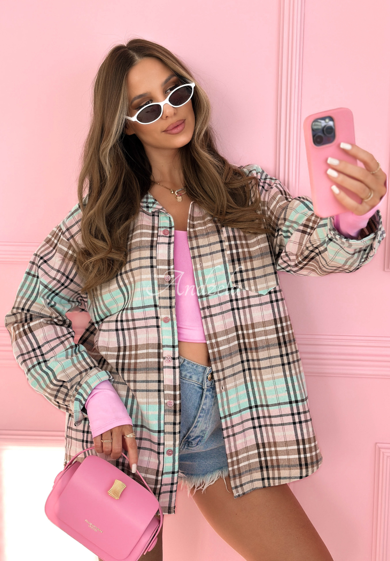 Sunny Afternoon blue cotton plaid shirt