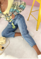 Spodnie jeansowe banana Just Passing Through jasnoniebieskie