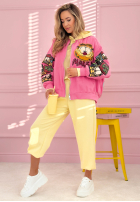 Kurtka bomberka z nadrukami The Red Cat różowa