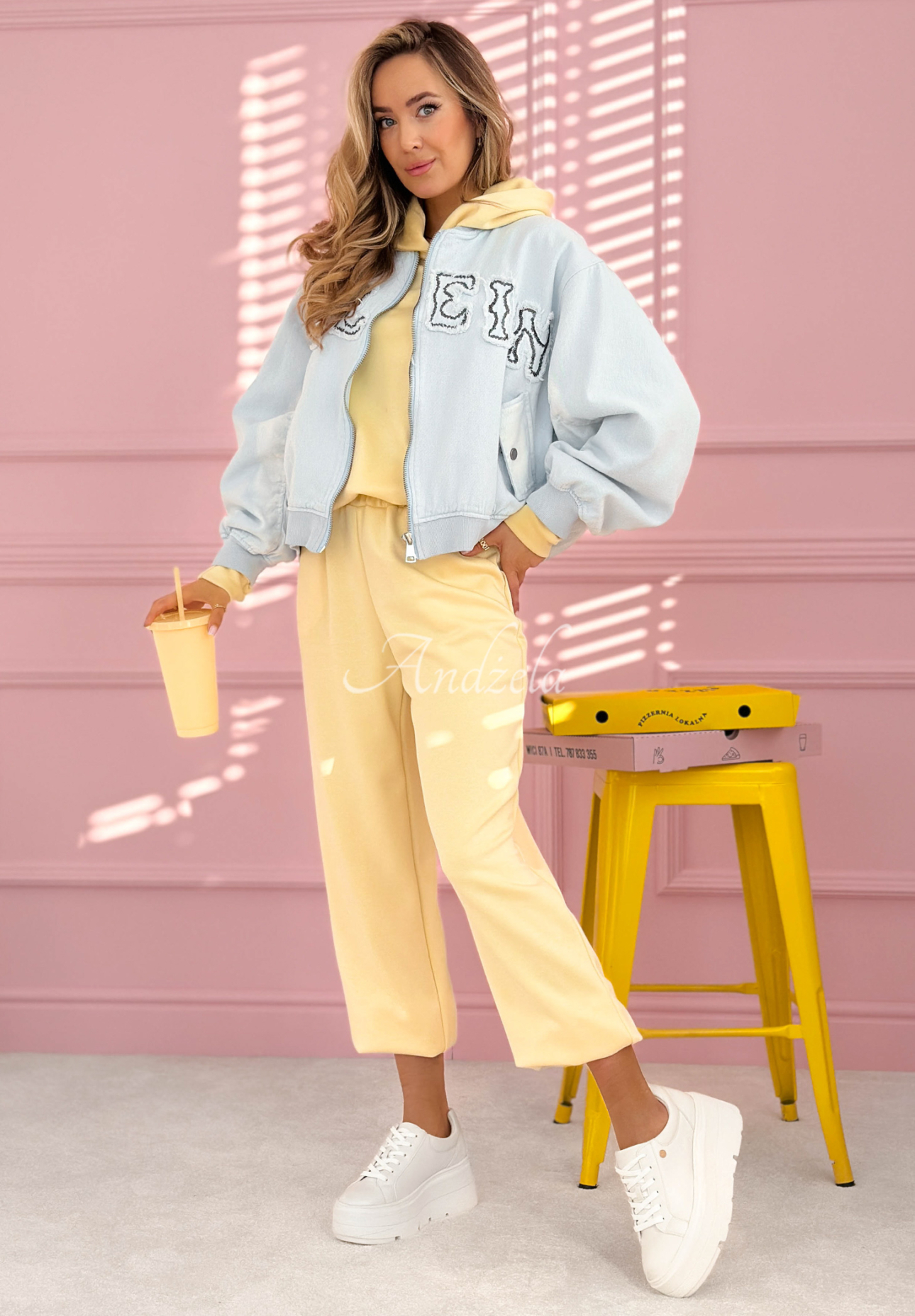 Bomber jacket with patches The Rabbit Lady blue