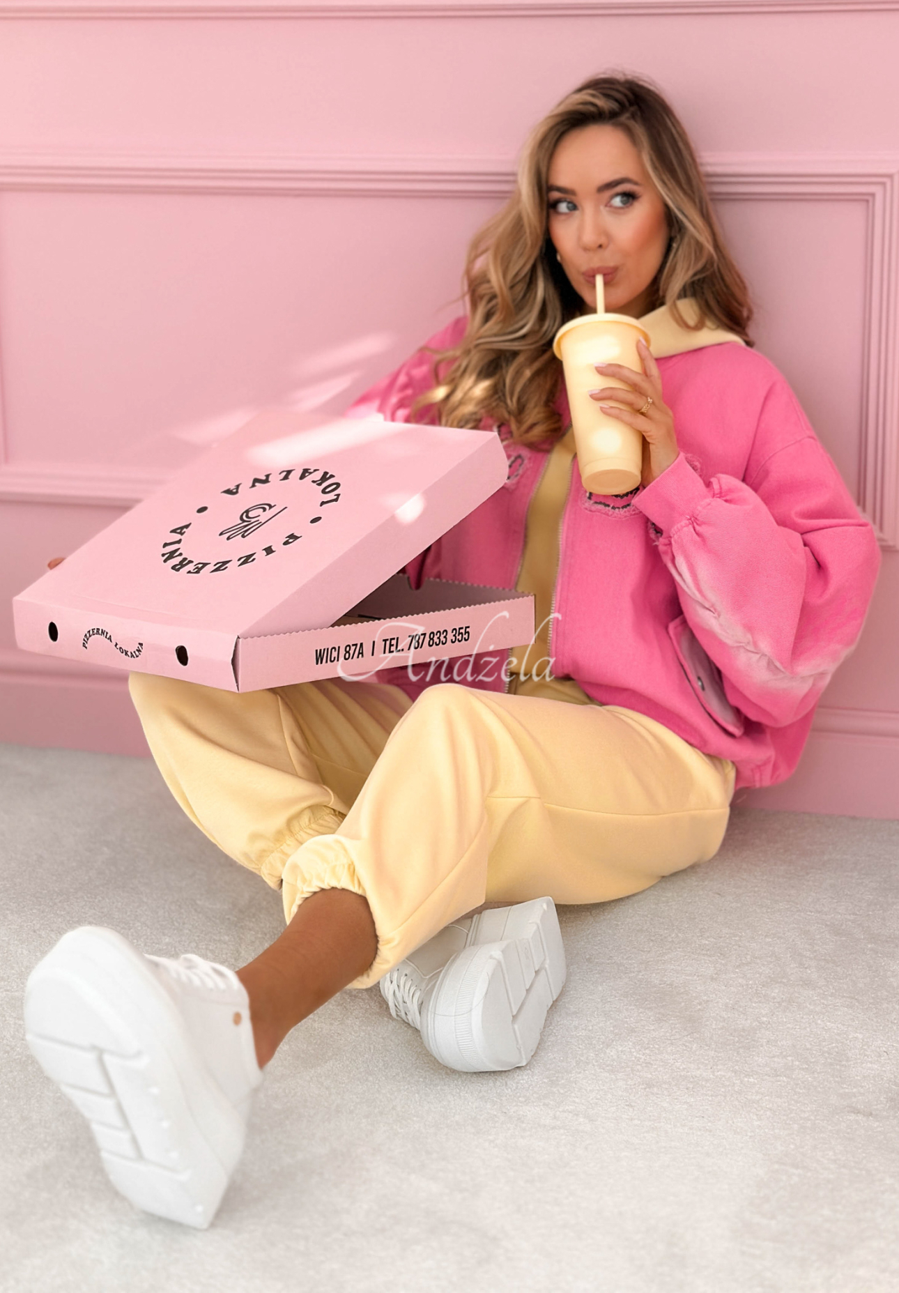 Bomber jacket with patches The Rabbit Lady pink