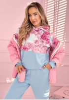 Komplet dresowy w kwiaty Comfy Floressa błękitny