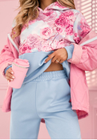 Komplet dresowy w kwiaty Comfy Floressa błękitny