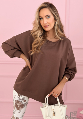 Cotton oversize sweatshirt Not The Same chocolate