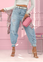 Noah blue balloon jeans with abrasions