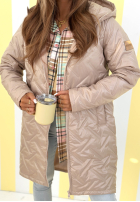 Długa kurtka z kapturem Spring Mood żółta