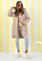 Długa kurtka z kapturem Spring Mood żółta