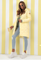 Długa kurtka z kapturem Spring Mood żółta
