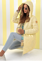 Długa kurtka z kapturem Spring Mood żółta