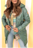 Długa kurtka z kapturem Spring Mood żółta