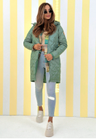 Długa kurtka z kapturem Spring Mood żółta