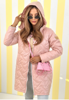 Długa kurtka z kapturem Spring Mood żółta