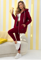 Rozpinana bluza z kapturem Siempre burgundowa II