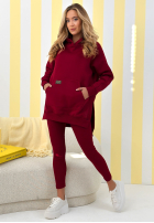 Bluza z kieszenią i kapturem Siempre burgundowa II