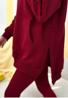 Bluza z kieszenią i kapturem Siempre burgundowa II