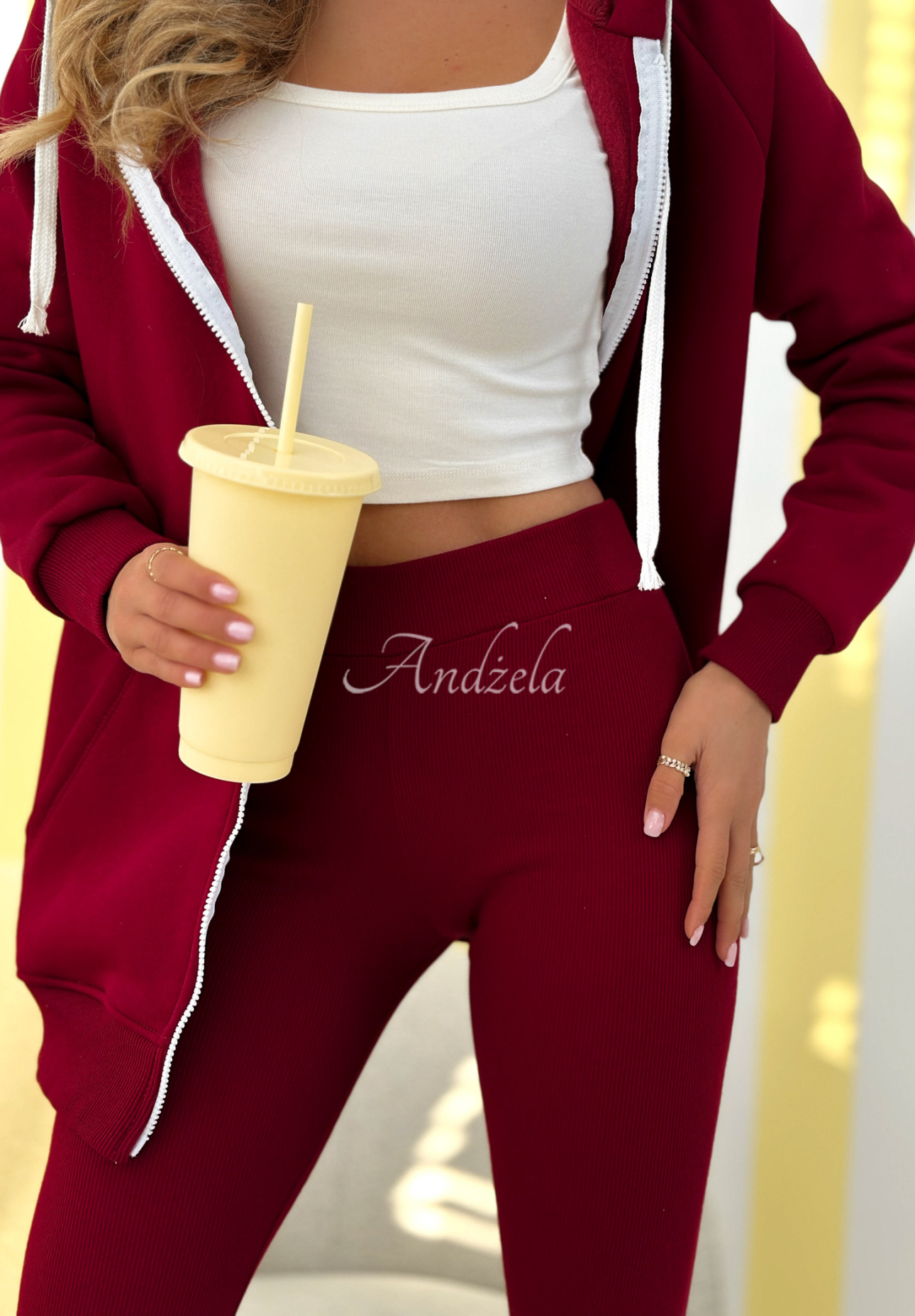 Siempre burgundy II ribbed leggings