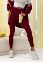 Prążkowane legginsy Siempre burgundowe II