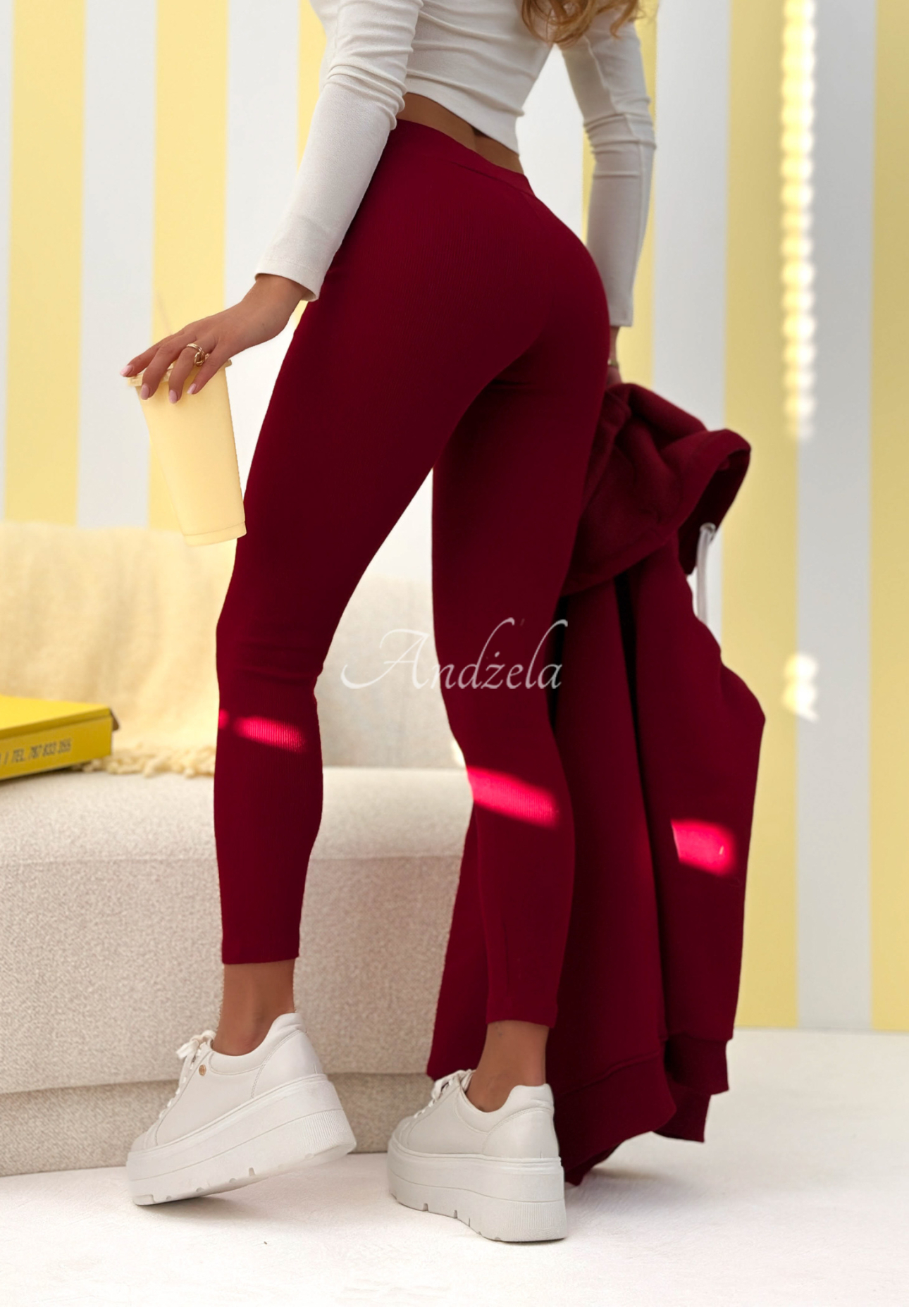 Siempre burgundy II ribbed leggings