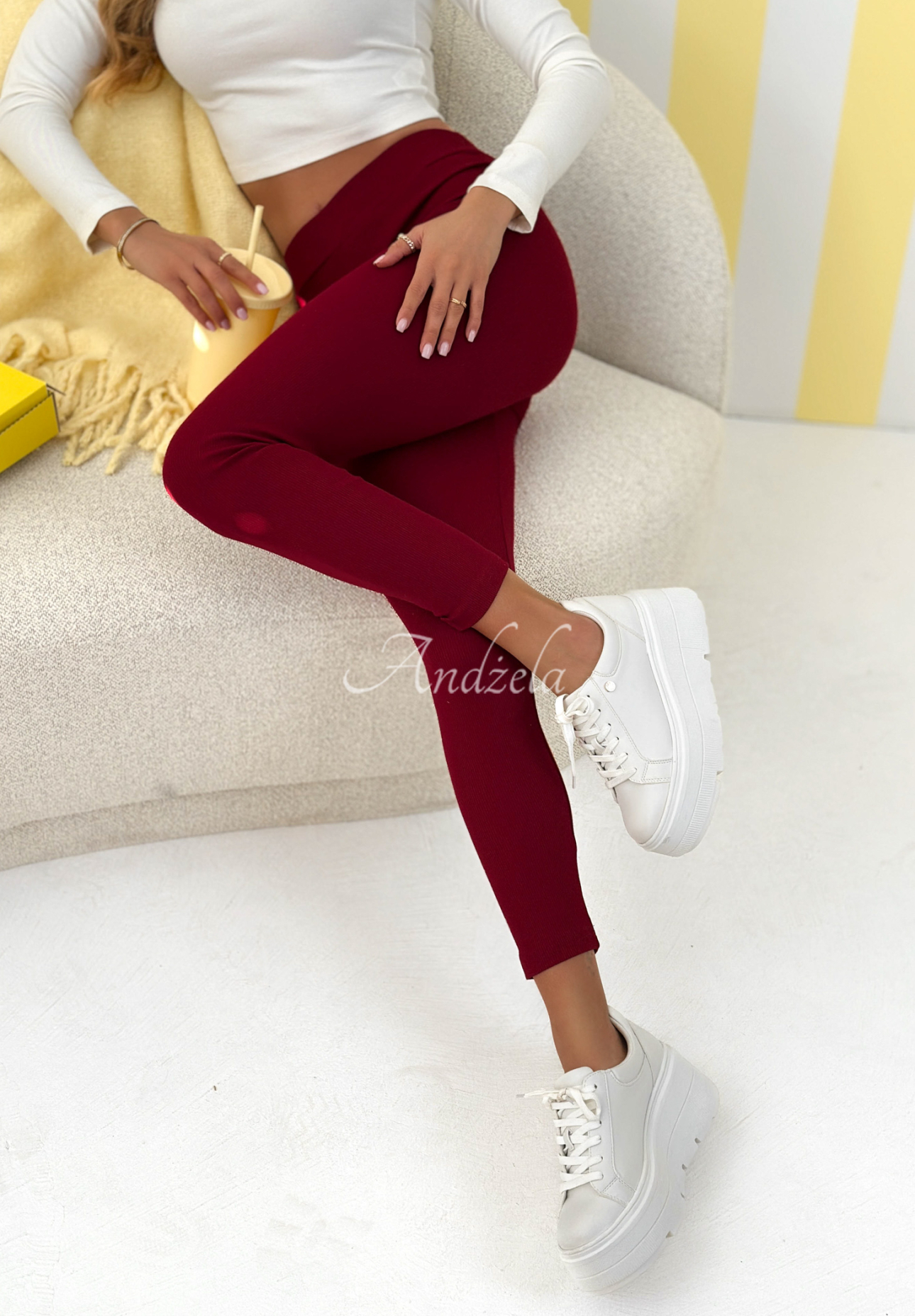 Siempre burgundy II ribbed leggings