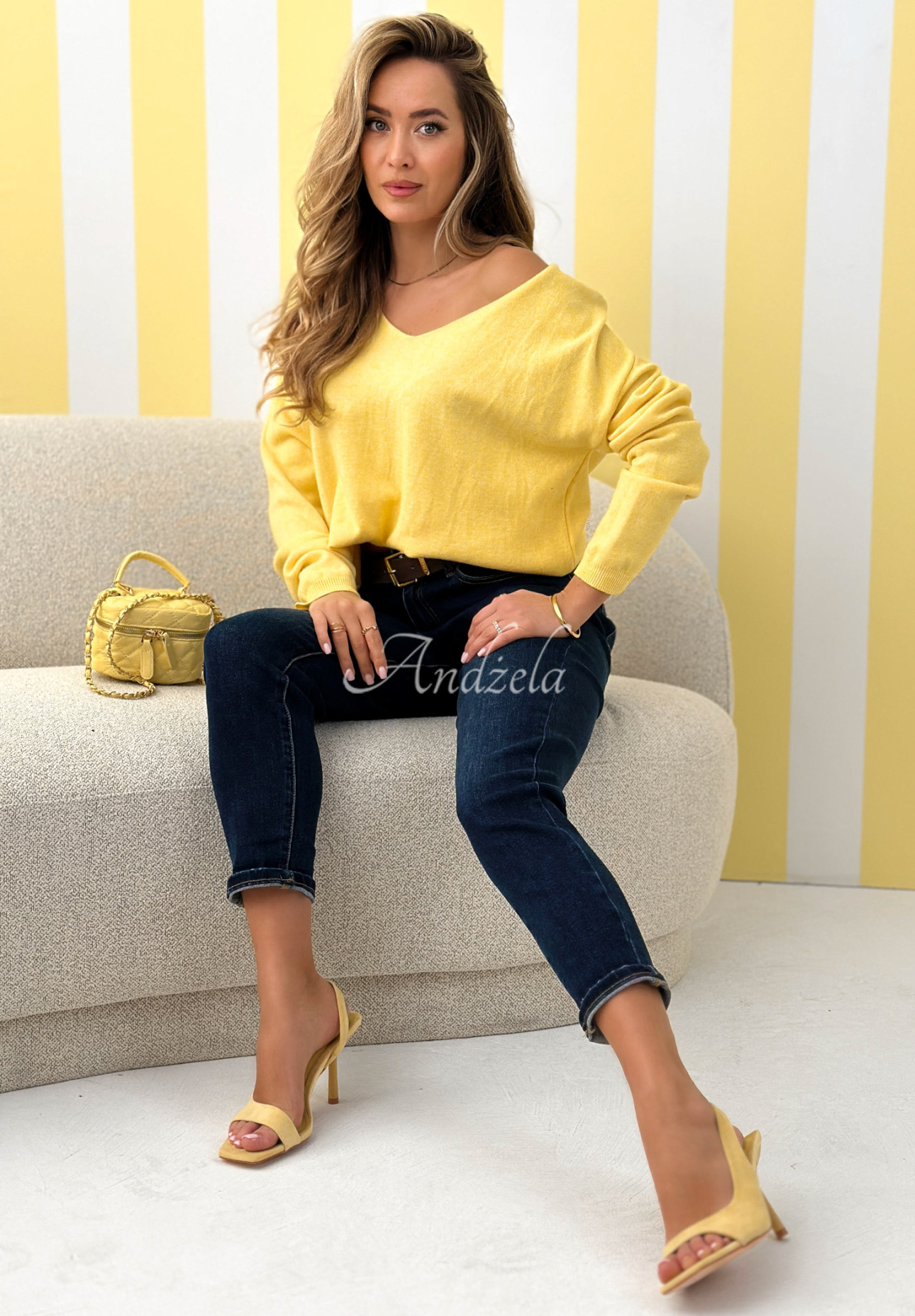 Spodnie jeansowe skinny Strive For More granatowe