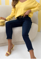 Spodnie jeansowe skinny Strive For More granatowe