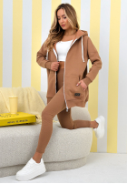 Rozpinana bluza z kapturem Siempre camelowa