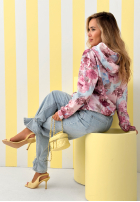 Kwiecista bluza z kapturem Freshly Cut Flowers różowa