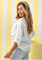 Koszula z naszytymi kwiatami April Flowers ecru