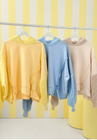 Bluza z dzianinowym kapturem i rękawami Think About It beżowa