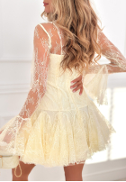 Rozkloszowana sukienka z koronki Like A Fairy ecru