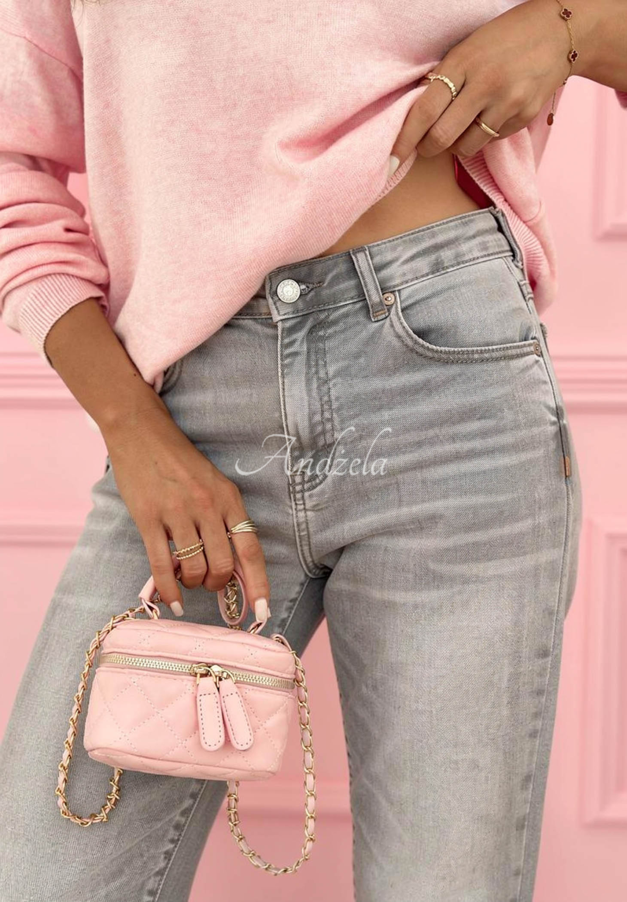 Spodnie jeansowe skinny All The Time jasnoszare