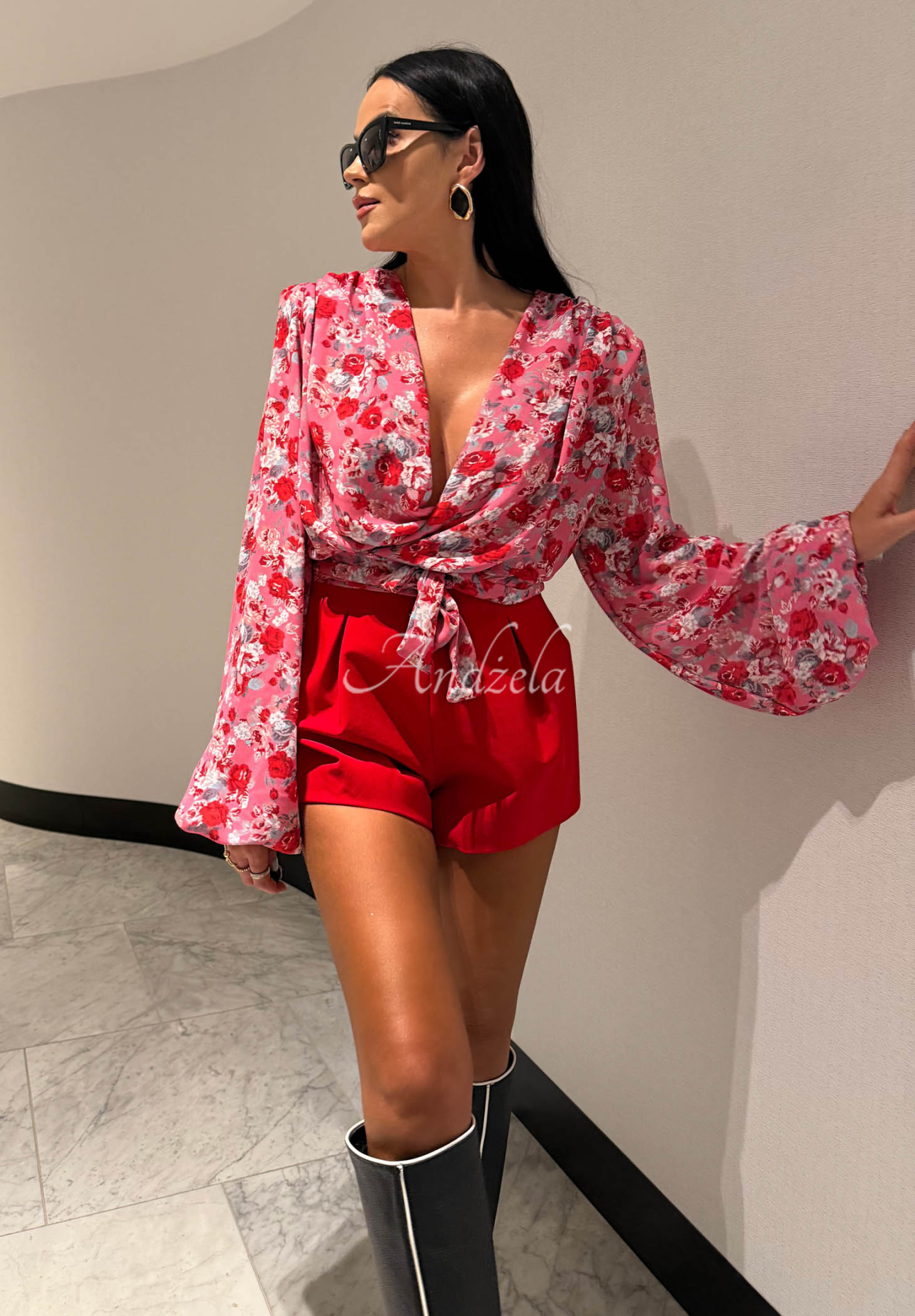 La Milla Off Today red viscose shorts