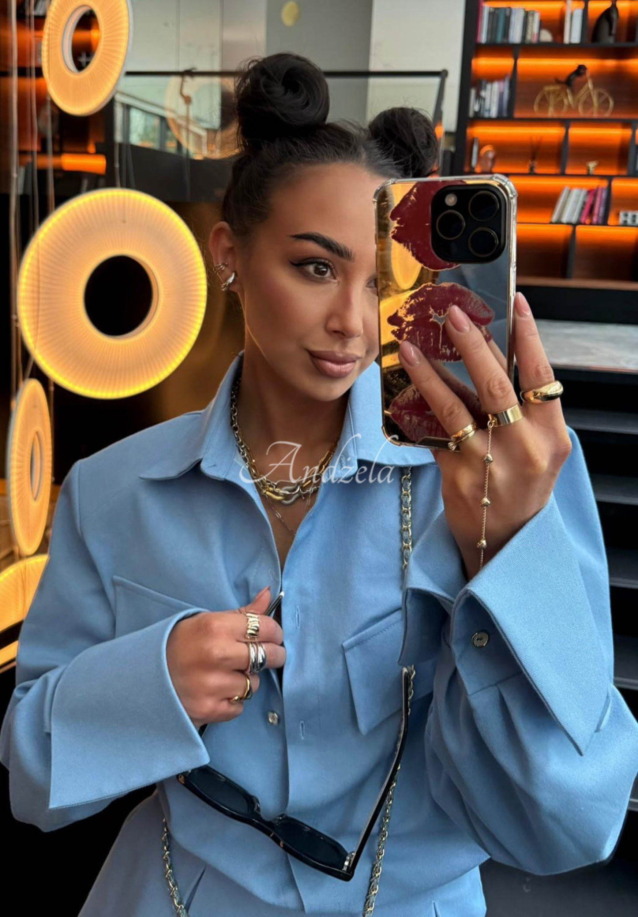 La Milla Off Today blue viscose denim shorts