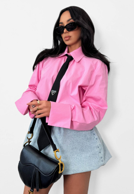 La Milla Kendall pink cotton shirt with tie