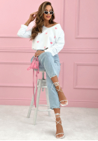 Bluzka longsleeve z serduszkami Close To Heart biała