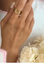 Regulowany pierścionek serca Silent Glow złoty