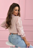 Koszula z koronkowymi falbankami Sweet Lace pudrowy róż