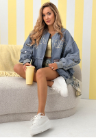 Jeansowa kurtka Nothing Is Impossible jasnoniebieska