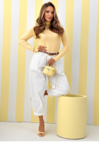 Sweter z golfem Try That Again żółty