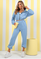 Krótka bluza z kapturem New Season Baddie błękitna