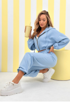 Krótka bluza z kapturem New Season Baddie błękitna
