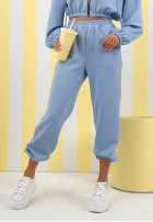 Spodnie dresowe ze ściągaczami New Season Baddie błękitne