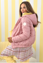 Pikowana kurtka z kapturem Warm Daylight beżowa