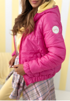 Pikowana kurtka z kapturem Warm Daylight beżowa