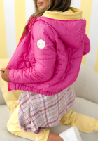 Pikowana kurtka z kapturem Warm Daylight beżowa